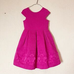 Janie and Jack Girls 5 Years Fuschia Jacquard Dot Dress 2017 Emerald Chateau